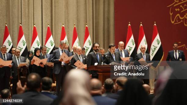 Mohammed Shia al-Sudani , who was assigned to form the countryâs new government after months of political instability, and new ministers take oath...