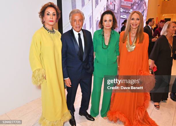Nati Abascal, Giancarlo Giammetti, Georgina Brandolini d'Adda and Marisa Berenson attend the opening of "Forever - Valentino", a major perspective...