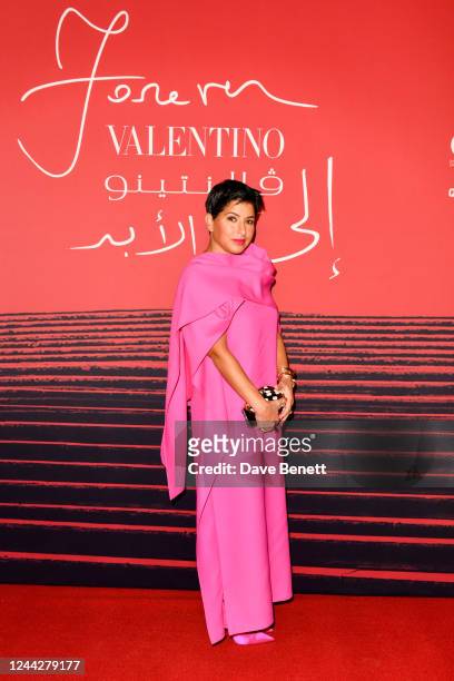 Deena Aljuhani Abdulaziz attends the opening of "Forever - Valentino", a major perspective exhibition that pays homage to its founder Valentino...