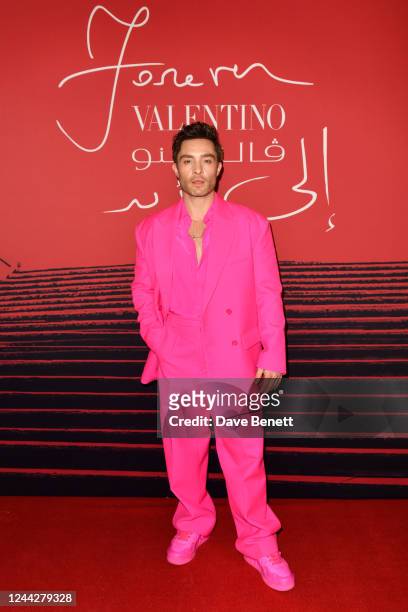 Ed Westwick attends the opening of "Forever - Valentino", a major perspective exhibition that pays homage to its founder Valentino Garavani and its...