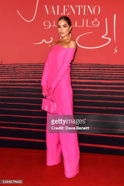 Olivia Culpo attends the opening of "Forever - Valentino", a major perspective exhibition that pays homage to its founder Valentino Garavani and its...