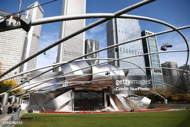 View of the Jay Pritzker Pavilion at the Millenium Park in Chicago, United States on October 14, 2022.