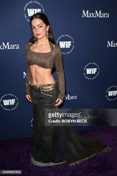 Media personality Addison Rae arrives for the 2022 Women in Film Honors, which celebrates women "forging forward", at The Beverly Hilton in Beverly...
