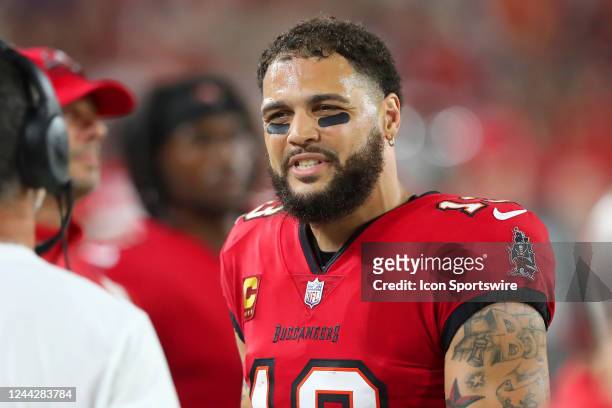Tampa Bay Buccaneers wide receiver Mike Evans reacts to a poorly thrown pass in his direction during the regular season game between the Baltimore...