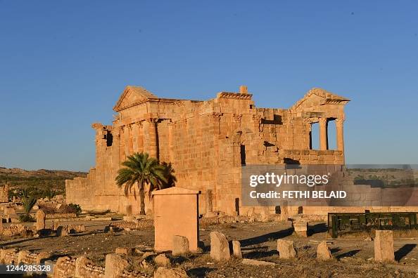 Tuttul A view of the Sbeitla archaeological site, which contains Roman and ...
