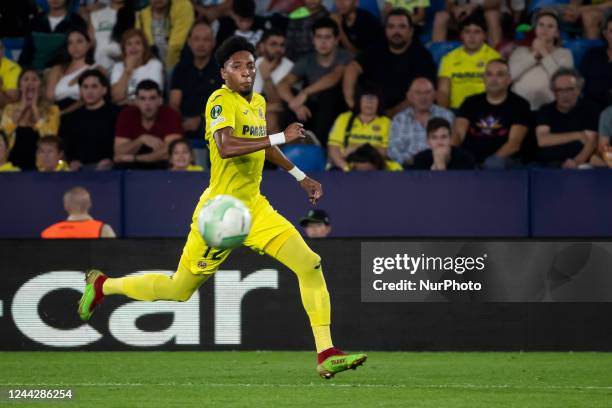 Villarreal's Johan Mojica during UEFA Conference League between Villarreal CF and Hapoel Beer Sheva at Ciutat de Valencia Stadium on October 27, 2022.