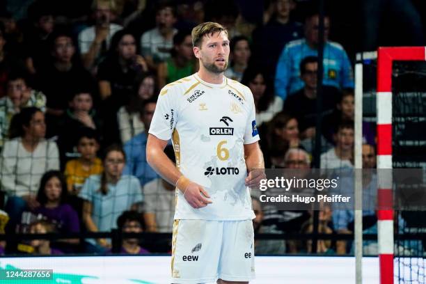 Harald REINKIND of THW Kiel during the EHF Champions League match between Nantes and Kiel on October 27, 2022 in Nantes, France.