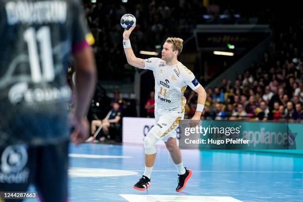 Petter OVERBY of THW Kiel during the EHF Champions League match between Nantes and Kiel on October 27, 2022 in Nantes, France.