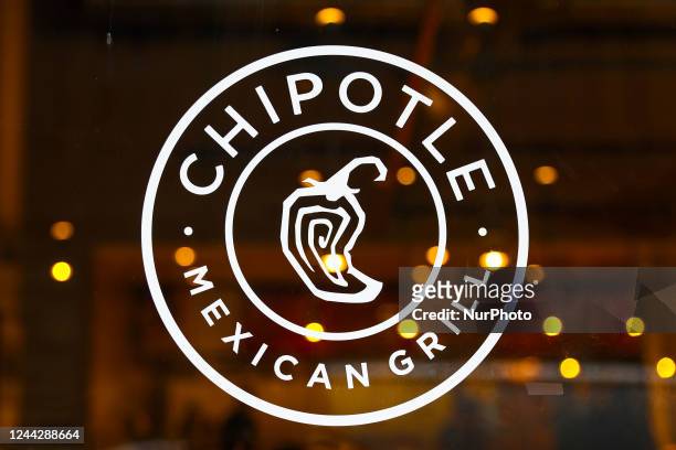 Chipotle Mexican Grill logo sign is seen on a restaurant in New York, United States, on October 25, 2022.