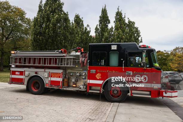 Chicago Fire Department Hazardous Incident Team truck is seen in Chicago, United States, on October 18, 2022.