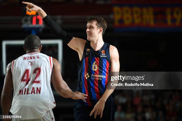 Jan Vesely, #6 of FC Barcelona in action during the 2022/2023 Turkish Airlines EuroLeague Regular Season Round 5 match between FC Barcelona and EA7...