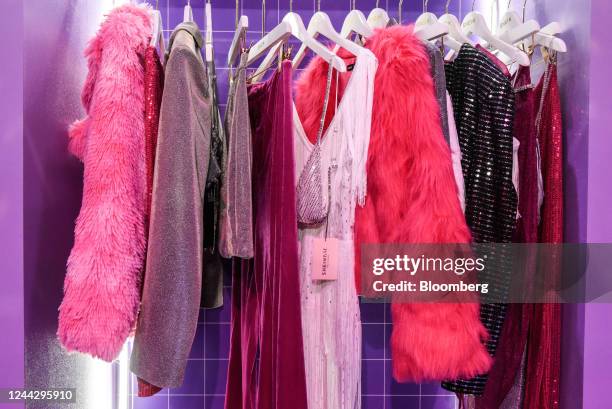 Clothes at the Shein pop-up store in New York, US, on Friday, Oct. 28, 2022. Shein, the online retailer that has turbocharged the global fast-fashion...