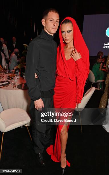 Marc Kalman and Bella Hadid attend the EMERGE GALA Dinner and Live Charity Auction hosted by International supermodel and philanthropist Naomi...