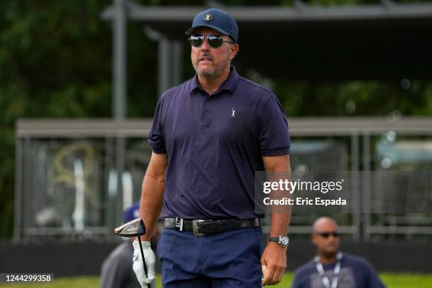 Team Captain Phil Mickelson of Hy Flyers GC walks the fairway on the tenth hole during the quarterfinals of the LIV Golf Invitational - Miami at...