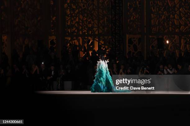 Naomi Campbell walks the runway as Naomi Campbell, partnered with Qatar Creates, host a couture fashion and art charity show as part of the EMERGE...