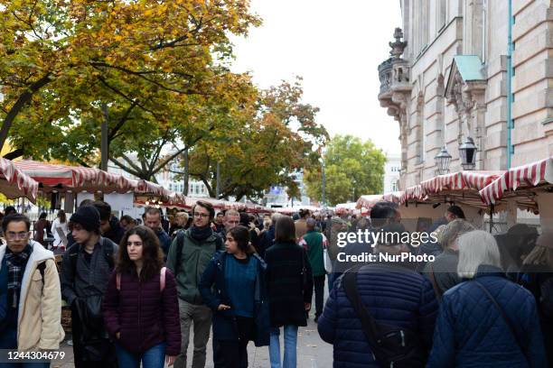 Daily life in Berlin. Market place near the island of museums, on october 04, 2022.