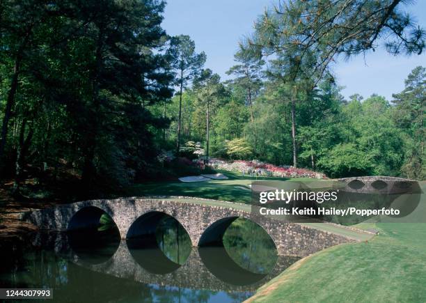 General view of the 12th green during the US Masters Golf Tournament at the Augusta National Golf Club in Augusta, Georgia, United States, circa...