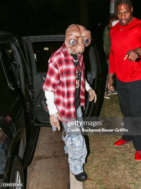 Tyga is seen attending the Casamigos Halloween Party Returns in Beverly Hills on October 28, 2022 in Los Angeles, California.