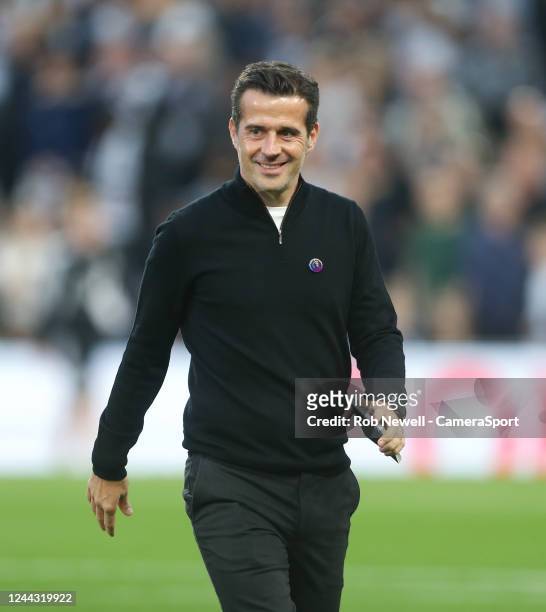 Fulham manager Marco Silva during the Premier League match between Fulham FC and Everton FC at Craven Cottage on October 29, 2022 in London, United...