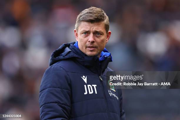 Jon Dahl Tomasson the head coach / manager of Blackburn during the Sky Bet Championship between Hull City and Blackburn Rovers at MKM Stadium on...