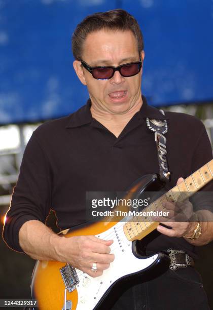 Jimmy Vaughan performs during the Santa Cruz Blues Festival at Aptos Village Park on May 25, 2003 in Aptos, California.