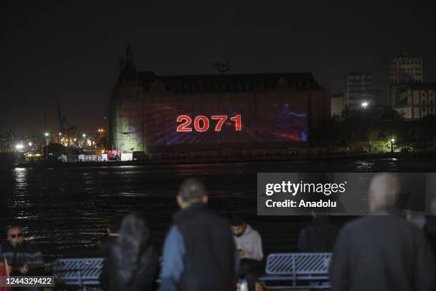 Haydarpasa railway station is the scene of a special 3D video mapping show with the theme of the "Century of Turkiye" within the 99th anniversary of...