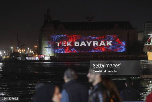 Haydarpasa railway station is the scene of a special 3D video mapping show with the theme of the "Century of Turkiye" within the 99th anniversary of...