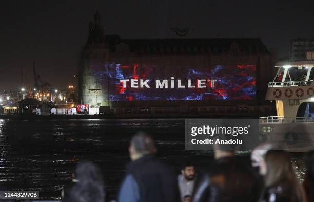 Haydarpasa railway station is the scene of a special 3D video mapping show with the theme of the "Century of Turkiye" within the 99th anniversary of...