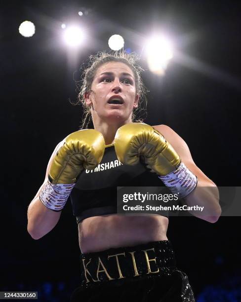 London , United Kingdom - 29 October 2022; Katie Taylor during her undisputed lightweight championship fight against Karen Elizabeth Carabajal at the...