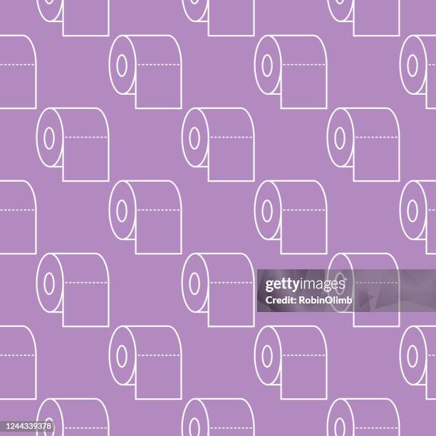 rolls of toilet paper seamless pattern - toilet paper stock illustrations