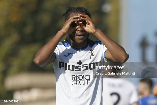 Ademola Olajade Lookman of Atalanta BC celebrates after scoring a goal during the Serie A match between Empoli FC and Atalanta BC at Stadio Carlo...