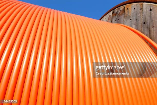 orange cable - telephone lines stock pictures, royalty-free photos & images