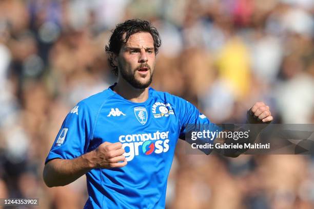 Mattia Destro of Empoli FC looks on during the Serie A match between Empoli FC and Atalanta BC at Stadio Carlo Castellani on October 30, 2022 in...