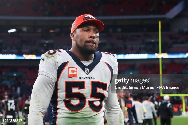 Denver Broncos' Bradley Chubb during the NFL International match at Wembley Stadium, London. Picture date: Sunday October 30, 2022.