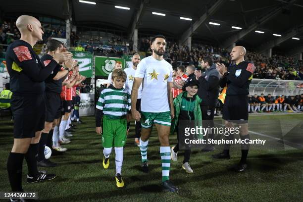 Dublin , Ireland - 30 October 2022; Roberto Lopes of Shamrock Rovers leads his side out before the SSE Airtricity League Premier Division match...