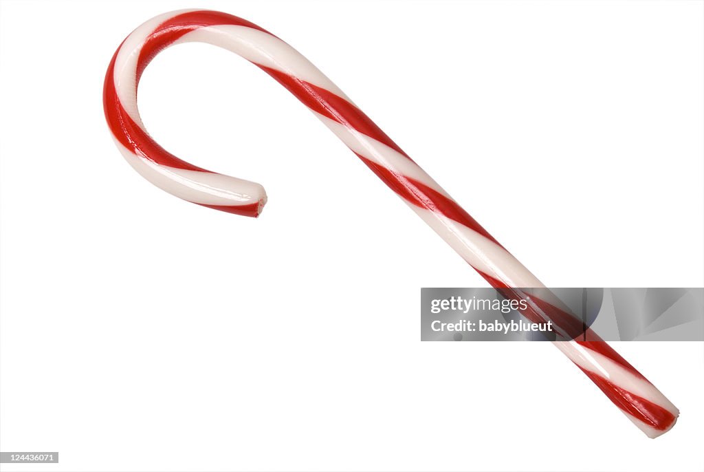 Isolated Candy Cane with clipping path