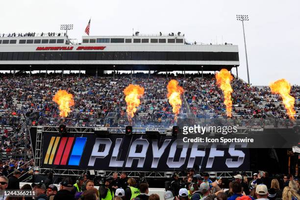 Playoff signage prior to the running of the NASCAR Cup Series Playoff Xfinity 500 on October 30, 2022 at Martinsville Speedway in Martinsville, VA.
