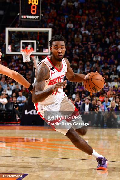 Tari Eason of the Houston Rockets handles the ball during the game ...