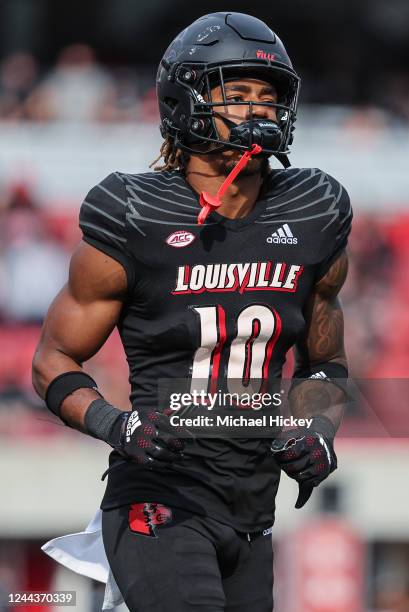 Benjamin Perry of the Louisville Cardinal is seen during the game against the Wake Forest Demon Deacons at Cardinal Stadium on October 29, 2022 in...