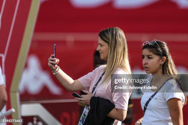 Marjorie GONNEAU, press attacher and Narjiss BACHIRI community manager of Angers before the Ligue 1 Uber Eats match between AS Monaco and SCO Angers...