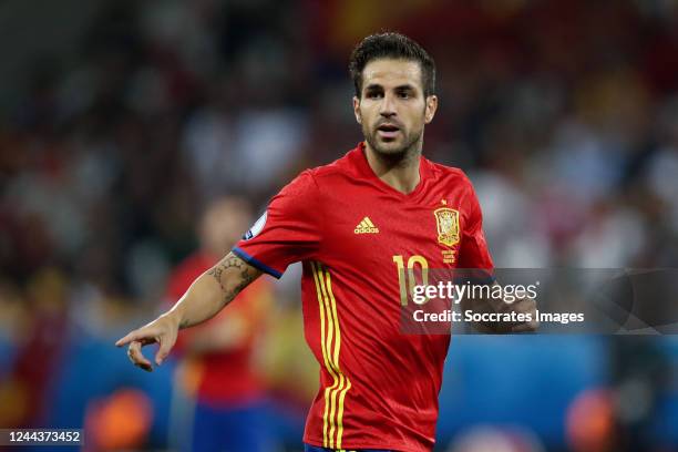 Cesc Fabregas of Spain during the EURO match between Spain v Turkey on June 17, 2016