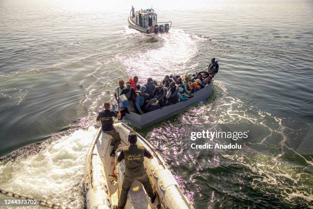 Irregular migrants are seen as operation carried out by the Tunisian National Guard against African irregular migrants who want to reach Europe...