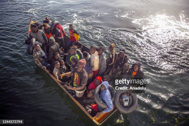 Irregular migrants are seen as operation carried out by the Tunisian National Guard against African irregular migrants who want to reach Europe...