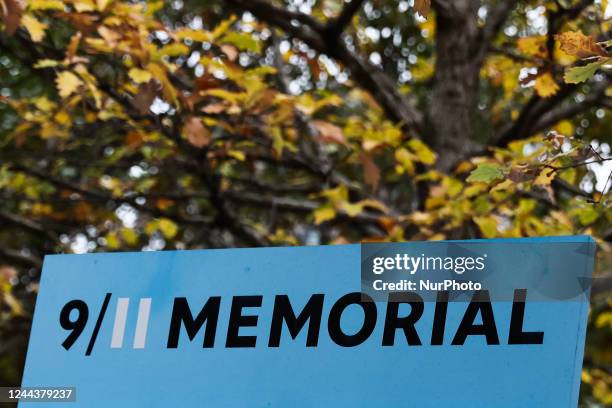 Memorial logo is seen in New York City, United States on October 23, 2022.