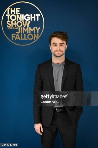 Episode 1736 -- Pictured: Actor Daniel Radcliffe poses backstage on Monday, October 31, 2022 --