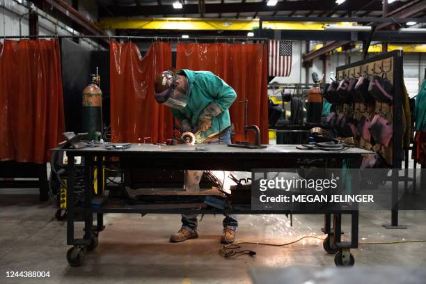 Student does steel work at Ironworkers Local 29 during an apprenticeship in Dayton, Ohio, on October Ohio 2022. - In the face of the rising prices...