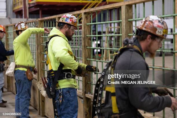 Students do steel work at Ironworkers Local 29 during an apprenticeship in Dayton, Ohio, on October Ohio 2022. - In the face of the rising prices...