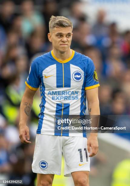 Brighton & Hove Albion's Leandro Trossard during the Premier League match between Brighton & Hove Albion and Chelsea FC at American Express Community...