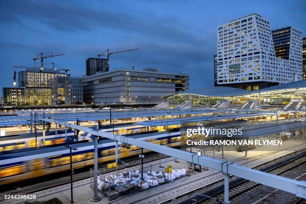 This photograph taken on November 1, 2022 show a general view of the Utrecht Centraal train station. / Netherlands OUT