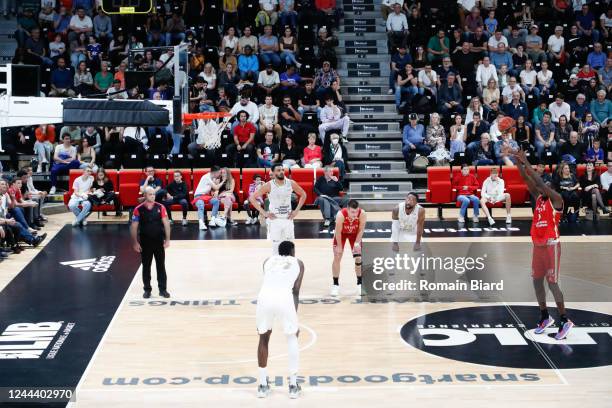 Stephane GOMBAULD of Nancy during the Betclic Elite match between LDLC ASVEL and Stade Lorrain Universite Club Nancy at The Astroballe on October 31,...